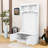 Modern Hall Tree with Hooks, Shoe Bench, Storage Cabinet and Display Shelves-548058862