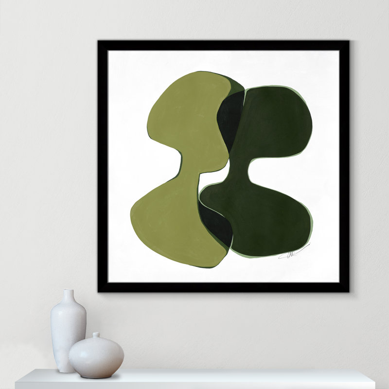 «Unity Green I Print» par Casa Fine Arts, Impression encadrée noire sans passe-partout, H 37,5 po x l 37,5 po x P 1,25 po