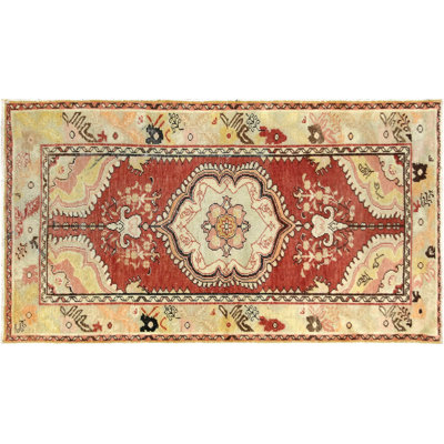 One-of-a-Kind Hand-Knotted 1960s 3' x 5'4"" Wool Area Rug in Red/Brown/Beige -  Nalbandian, 150993