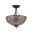 3-Light Drum Crystal Semi Flush Mount