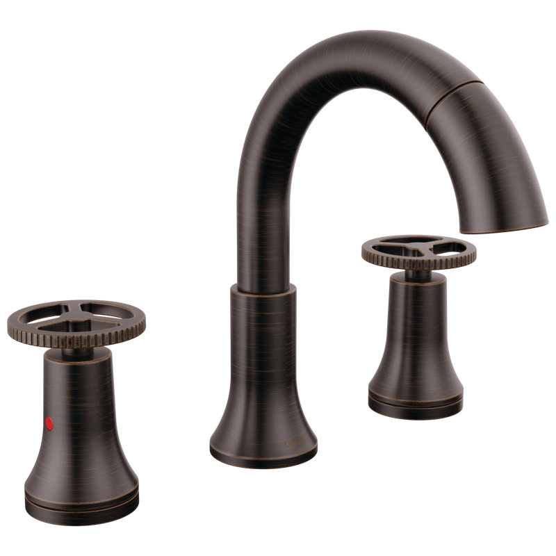 Trinsic 3-Hole Widespread Pull Out Sprayer Bathroom Faucet, 2-Handle Bathroom Sink Faucet, Bronze
