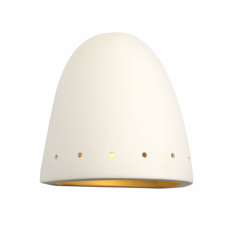 Ampoule murale d'extérieur encastrée en céramique Charleus, ampoule DEL incluse, H 9,5 po x l 9 po x P 6 po