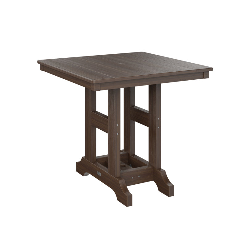 Table de bar carrée 33 po Berlin Gardens Garden Classic, Imbuia, H 39,5 po x l 33 po x P 33 po