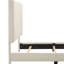 Lit tapissier contemporain beige avec base de lit et repose-pieds en mousse