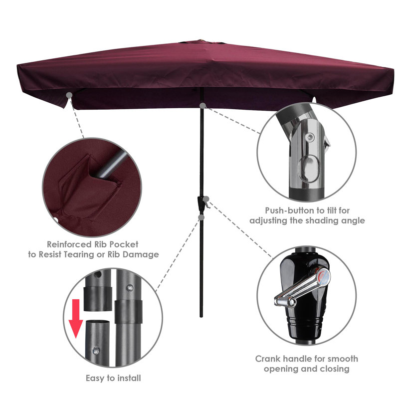 Parasol en porte-à-faux 78,74 po Sofiya, Marron