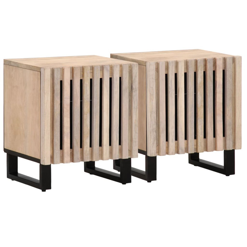 Vidaxl Bedside Cabinet 40X34x46 Cm, Natural, Set of 2