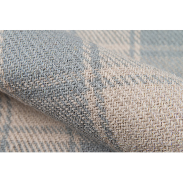 Marlborough Wool Plaid Area Rug in Blue