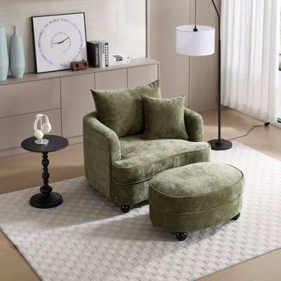 40.2" Chenille Detachable Cushioned Footstool Sofa