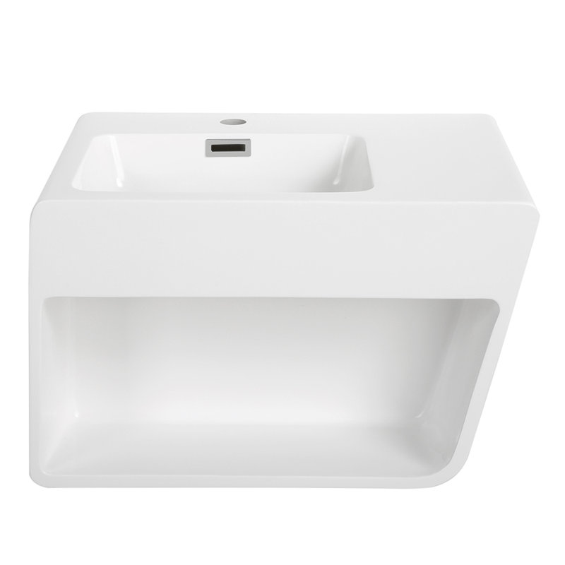 Solid Surface Resin 23.6 " Wall-Mounted Single Bathroom Vanity