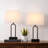 Rogozen 18" Black Metal Table Lamp Set with USB Type-C Ports and Built-in Outlet