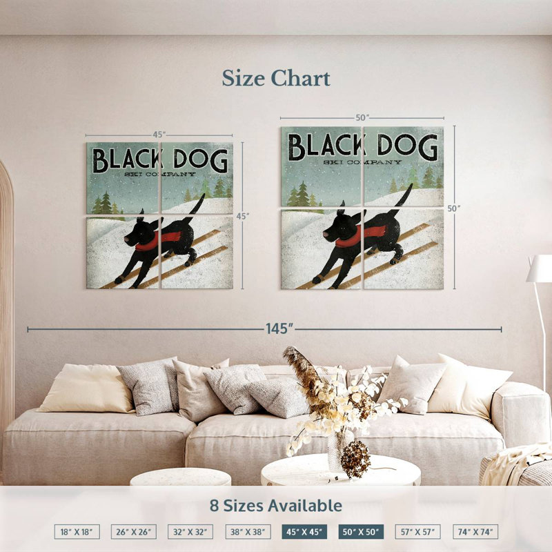 Brampt Black Dog Ski, 50" H x 50" W