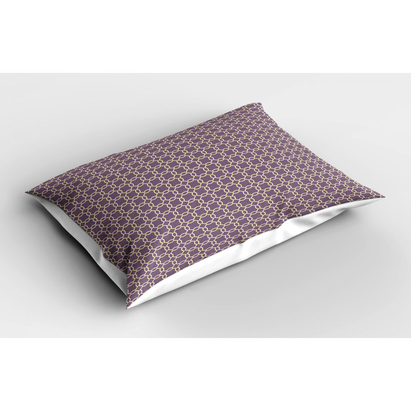 Mauve Polyester Geometric Sham Set, King