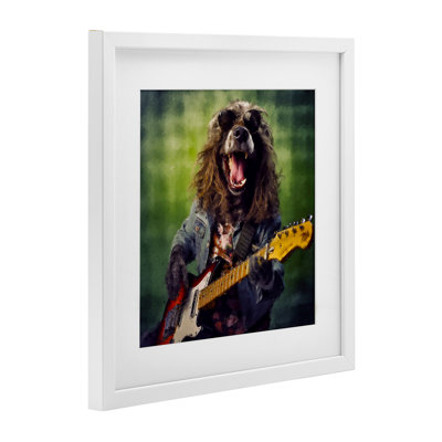 Musician Mutt Halen Framed Print Under Glass, design by Sean Parnell