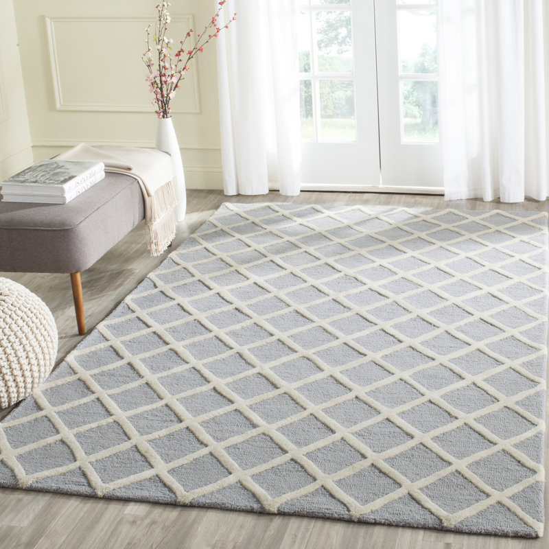 Griffin Geometric Wool Hand Woven Area Rug, Rectangle 122 x 183 cm