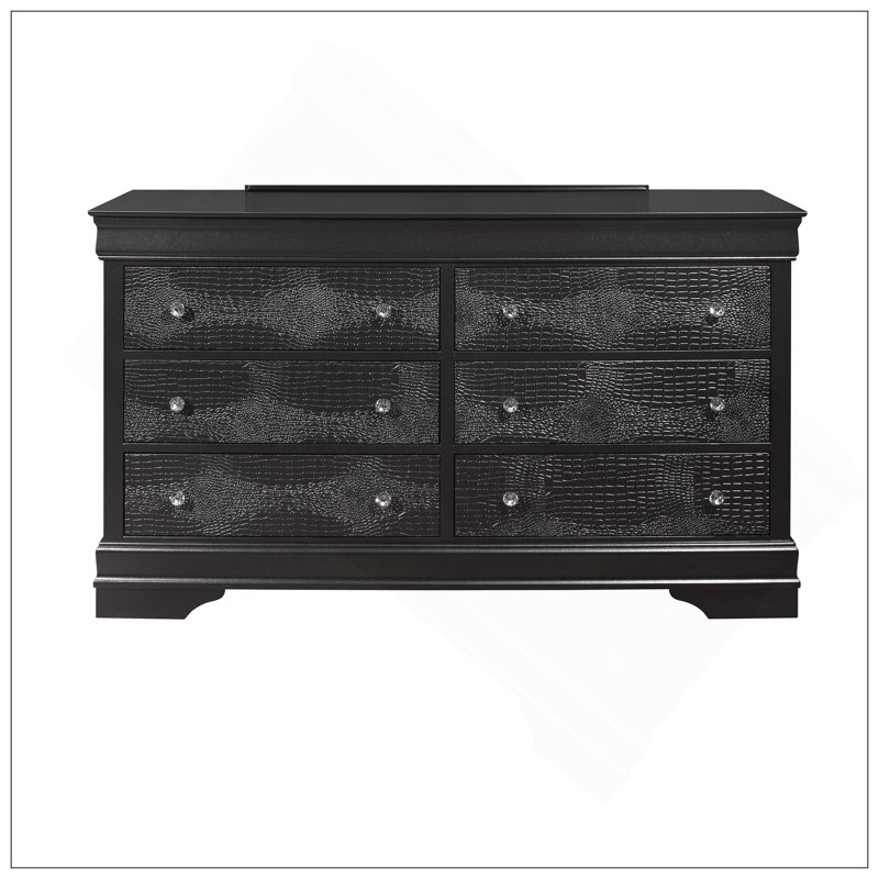 SHAKER CROCODILE METALLIC GREY DRESSER, Metallic Gray