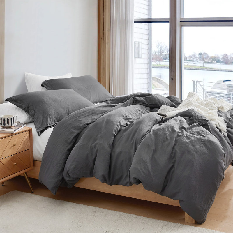 Ensemble d'édredon en duvet synthétique Ultra Cozy, Édredon pour très grand lit + 2 très grandes ta, gris