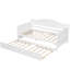 Lit de jour simple en bois avec lit gigogne, canapé-lit pour le salon de la chambre à coucher, blanc