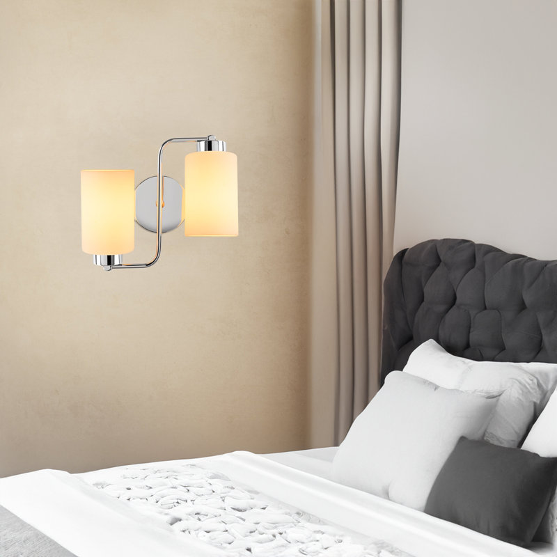 Lampe murale encastrée 2 lumières avec culot en verre