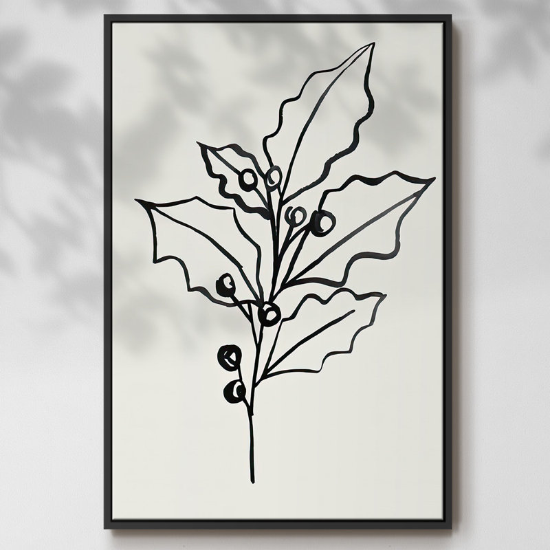 Toile tendue avec châssis Evergreen Ink II, Noir, H 37 po x l 25 po x P 1,5 po