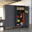 Slate - Colored 71.48 In Tool Cabinet, For Garage, Workshop, Home Basement, Ample Storage With Shelves And Hanging Rods, Wall Mountable 73'' Tall Steel Color, Suitable Warehouse, Garden, Office,