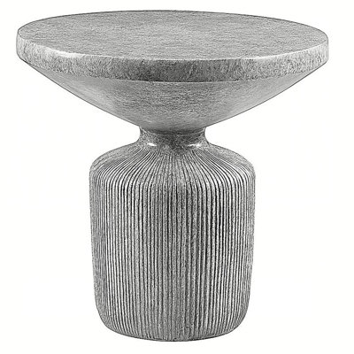 Weathered Grey End Table with Pedestal