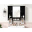 Armoire de rangement murale moderne 35 po x 28 po, armoire de salle de bain murale avec miroir, armoire à pharmacie avec barre à serviettes
