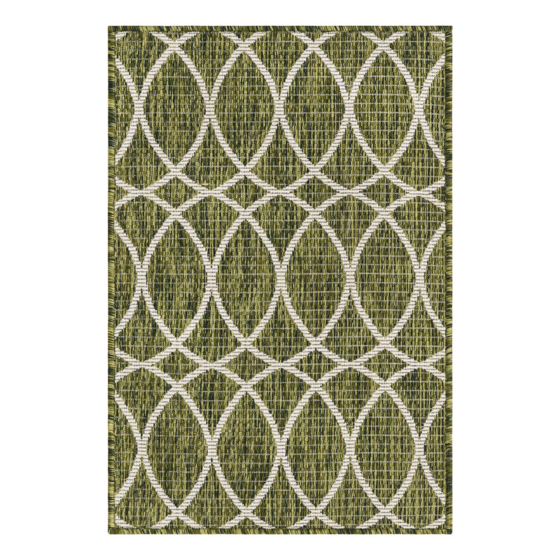 Tapis géométrique vert, Rectangle 2 pi 2 po x 3 pi