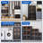 228 QT Stackable Storage Bins With Lids, Collapsible Plastic Storage Bins With Doors And Built-In Wheels For Home Dorm Closet Organizers And Storage(Black)-150281870