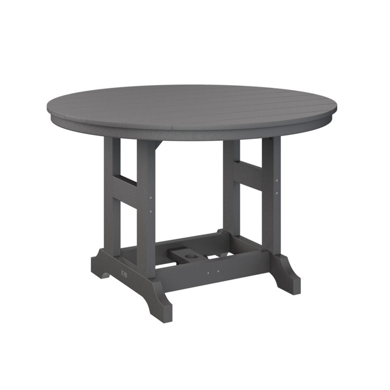 Table de bar ronde Berlin Garden, Gris fumée, H 39,5 po x l 48 po x P 48 po