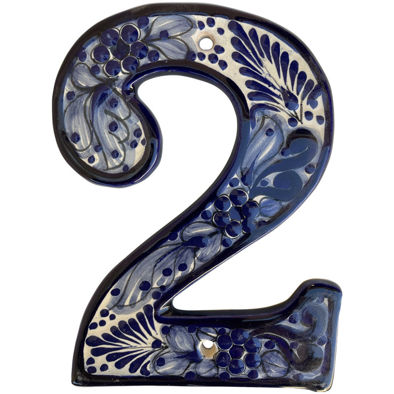 Mexican Majolica Rancho Tile Address House Number Two