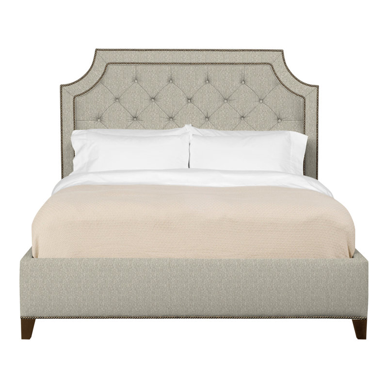 Audrey/Asher Queen Tufted Upholstered Low Profile Panel Bed, Havana, Ian Smoke, Yes