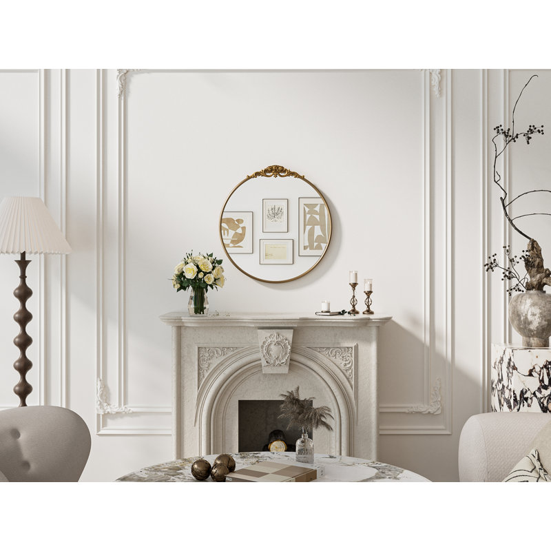 Miroir d'appoint mural Stourbirdge, Or antique, 24 po x 24 po