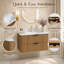 Ensemble de vanité suspendue noire de 91 cm (36 po) avec lavabo intégré et miroir de courtoisie à DEL de 91 x 183 cm (36 x 72 po).-612523208-612523209