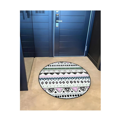 Multicolored Black Ethnic Detailed Woven Base Modern Decorative Carpet