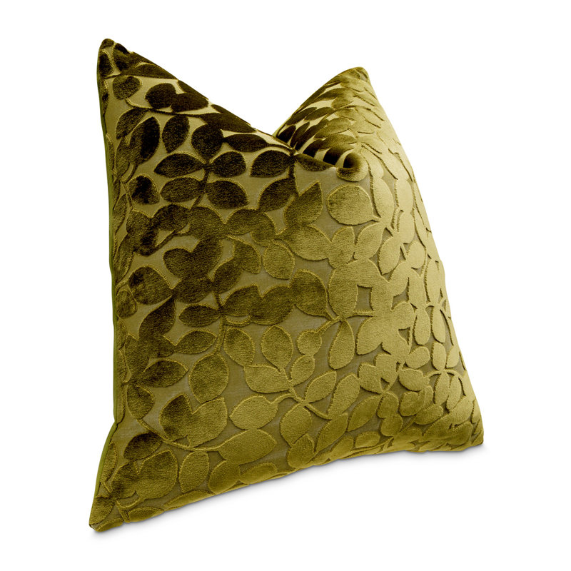 Velvet Square Pillow Cover & Insert, Olive