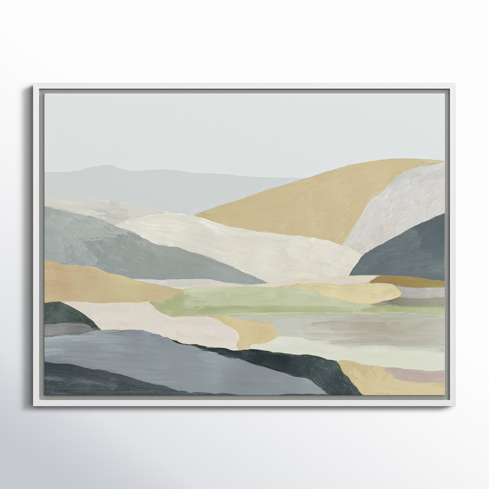 Blair "Warm Hills I" Painting, 19.5" H x 25.5" W x 2" D, White Canvas