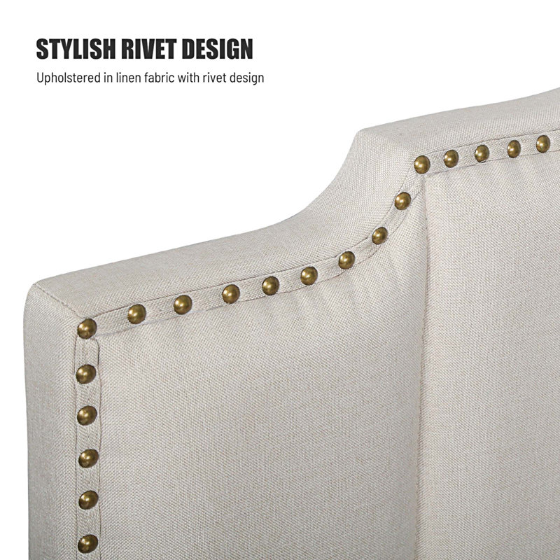 Upholstered Bed, Beige