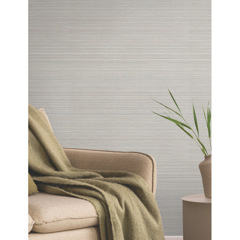 Striped Vinyl Wallpaper Roll, Haze