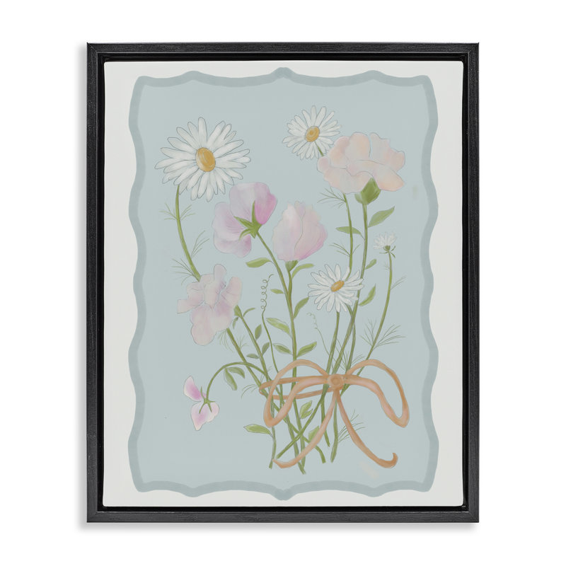 Cadre flottant Spring Cottage Clippings, design par Leslie Hermosa, Cadre flottant noir de jais, H 21 po x l 17 po