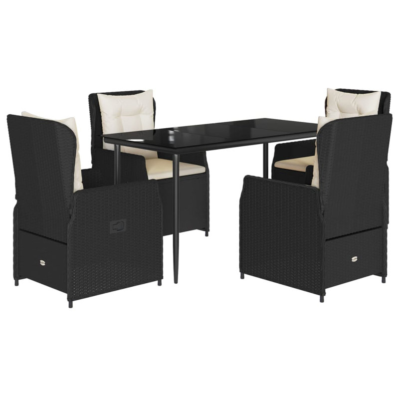  Garden Dining Set Black
