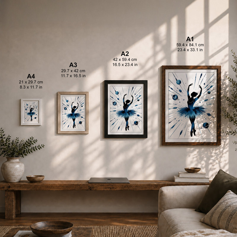 Ascending Dancer Modern - Framed Print, Unframed, A2 - 59.4 x 42.0 cm