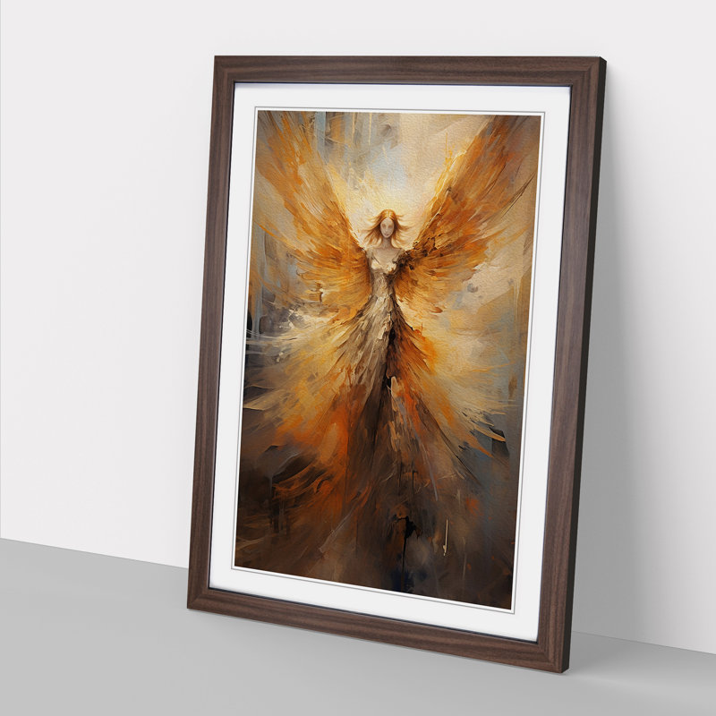 Single Picture Frame Print on Wood, Walnut Framed, 46cm H x 34cm W