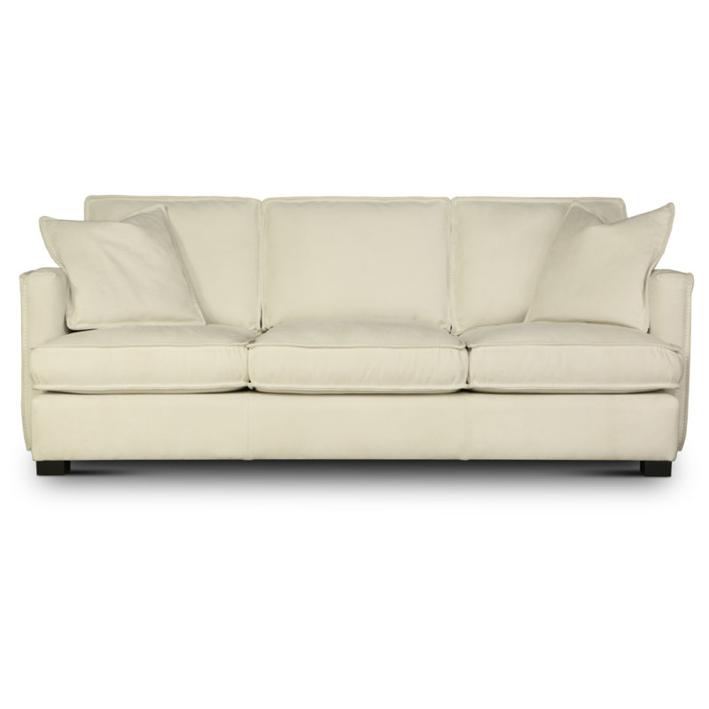Delano Leather Sofa, SoftTouch Snowflake, Espresso