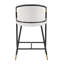 Tabouret de comptoir de 26 po de hauteur avec cadre en métal (ensemble de 2) - Beige-742209855
