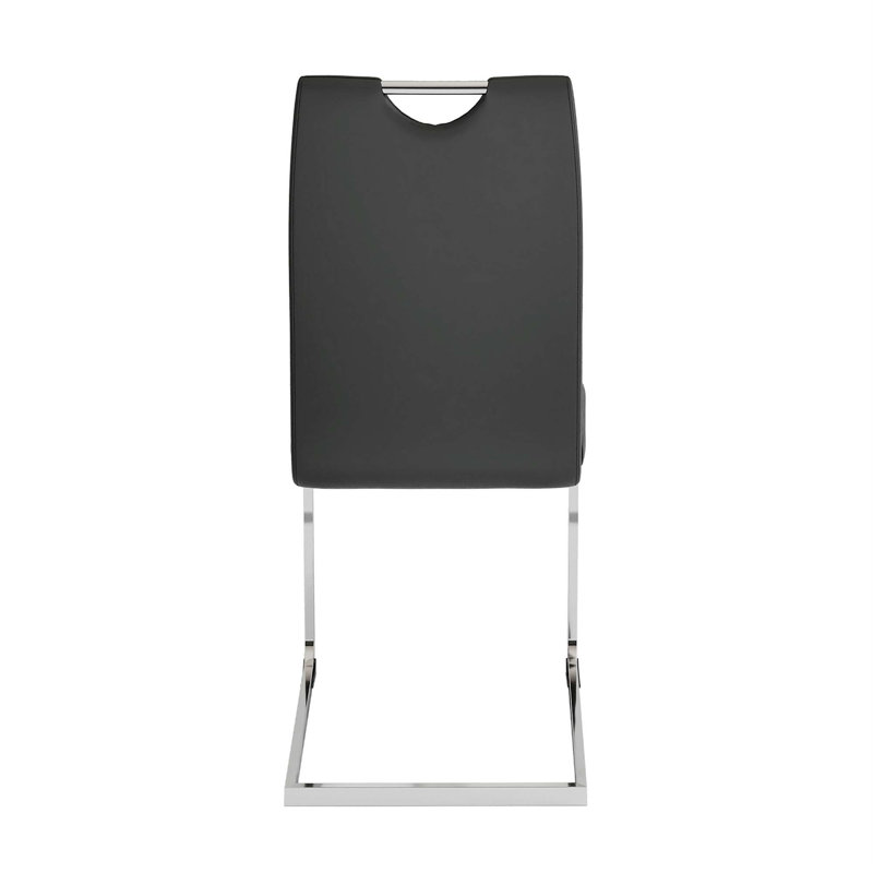 Table de salle à manger Willaim, Gris anthracite / Argent, 5, Noir / argenté