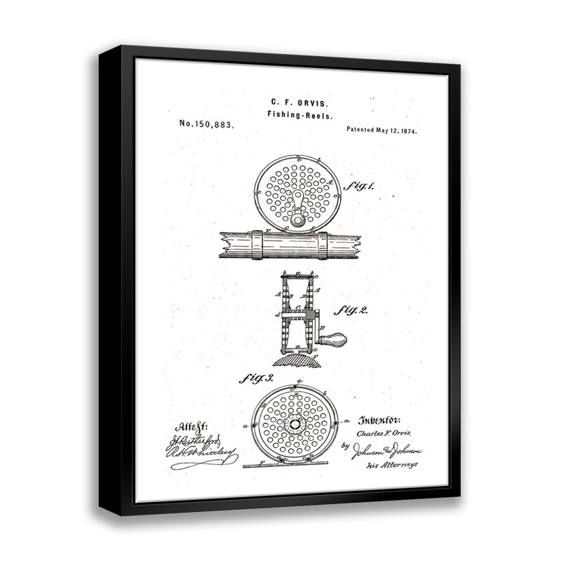 Fly Flying Reel - Photographie sur toile à cadre flottant, H 20 po x l 16 po