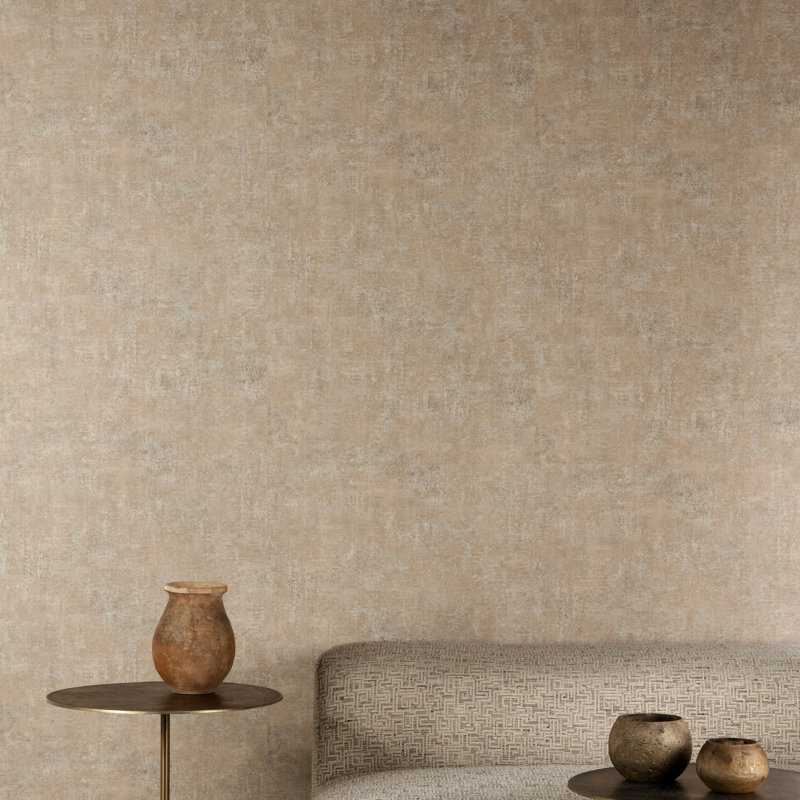 Structured Walls Collection Authentic Plaster Wallpaper Roll, Brown