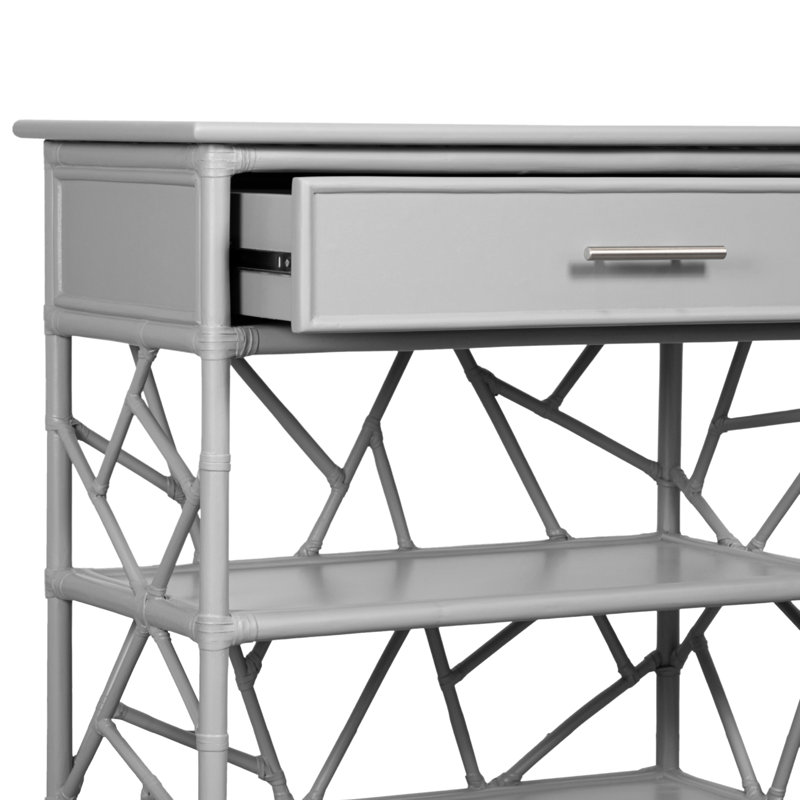 End Table with Storage, Light Gray