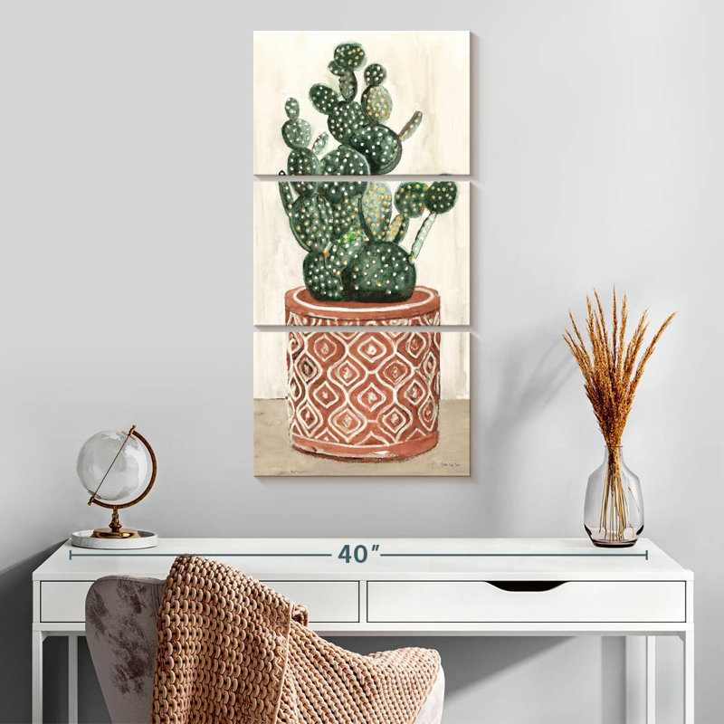 Cactus en pot I, H 32 po x l 15 po