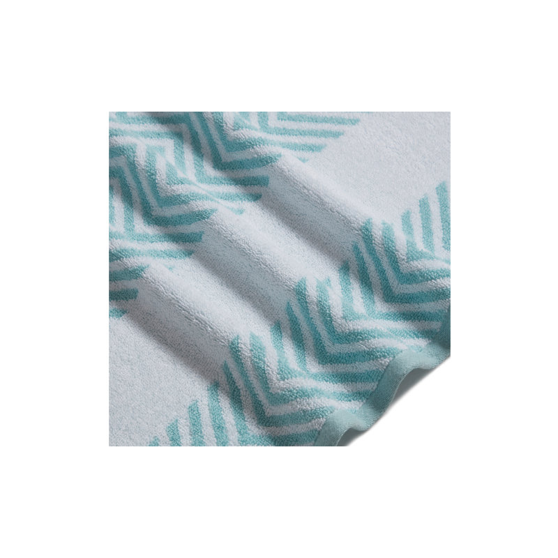 Kathy Ireland 6 Piece Chevron Jacquard Towel Set with LetsDry, Aqua